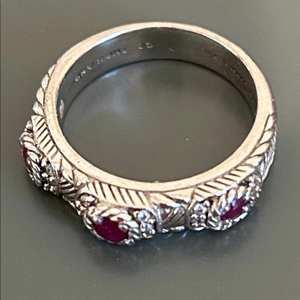 Judith Ripka sterling silver stack rings. Set of 3. Size 8 - Picture 12 of 14